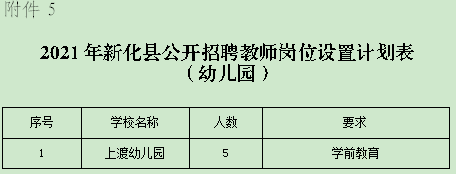 新化县小学招聘启事概览